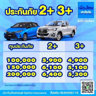 ภาพหน้าปกสินค้าเมืองไทย ป2+ ป3+ บ.เมืองไทย ประกันภัย ชั้น2+ ชั้น3+ บริษัทเมืองไทย ❌ไม่มีค่าเสียหายส่วนแรก❌ ที่เกี่ยวข้อง