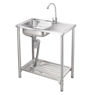 Sink stand KITCHEN SINK WITH STAND MESTER PSX75 1B1D STAINLESS STEEL Sink device Kitchen equipment อ่างล้างจานขาตั้ง ซิง
