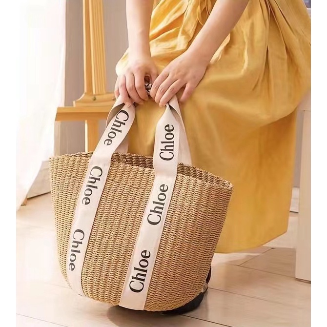 พร้อมส่ง-กระเป๋าสาน-กระเป๋าสะพายไหล่-ถือ-ผู้หญิง-แฟชั่น-ใบใหญ่-ช่องใหญ่ใส่ของได้เยอะ-มี2แบบ-เรียบๆ-ทรงสวย-แบบใหม่