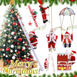 ภาพหน้าปกสินค้าพร้อมส่ง！！ไฟฟ้า ของเล่นซานต้า ของขวัญคริสต์มาส ปีนเชือกอัตโนมัติ Santa Claus ร่มชูชีพ ปีนบันได ของเล่นเด็ก ที่เกี่ยวข้อง