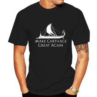 เสื้อยืดผ้าฝ้ายพรีเมี่ยม เสื้อยืดผ้าฝ้าย พิมพ์ลาย Carthage Great Again Phoenician Carthaginian Trireme สไตล์โบราณ สําหรั