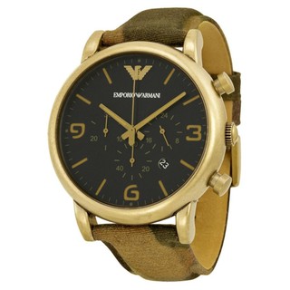 Emporio Armani Classic Black Dial Camouflage Canvas Strap AR1815(Black)