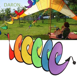 Daron กังหันลมไนล่อน แบบเกลียว สีรุ้ง พับได้ แฟชั่น สําหรับตั้งแคมป์ ตกแต่งบ้าน สวน