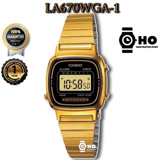 Casio ของแท้ นาฬิกาผู้หญิง สายสแตนเลส รุ่น LA670WGA-1D สีทอง สวยมาก ของแท้100% ประกันสินค้า 1ปี LA670WGA-1