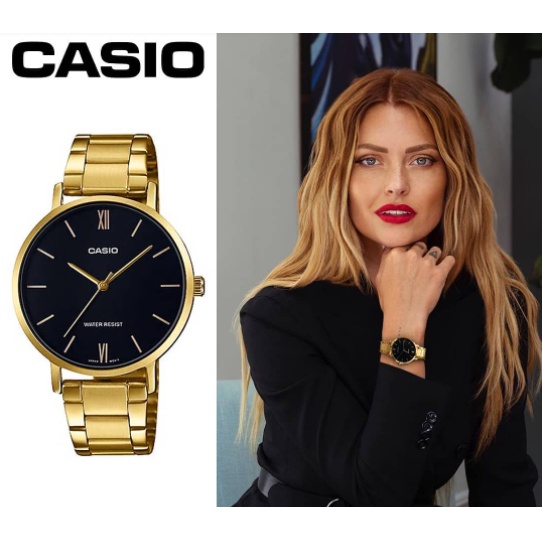 ภาพสินค้านาฬิกา Casio รุ่น LTP-VT01G-1B นาฬิกาสำหรับผู้หญิง สายแสตนเลส สีทอง หน้าปัดดำ -ของแท้ 100% รับประกันสินค้า 1 ปีเต็ม จากร้าน nalikaonlineshop บน Shopee ภาพที่ 3