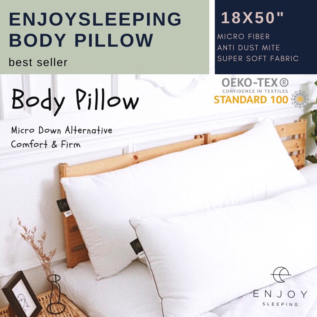 ภาพหน้าปกสินค้า( แนะนำ ใช้ได้นาน กอดฟิน ) Enjoysleeping หมอนบอดี้ หมอนข้าง ใยทน ใช้นาน ไม่แบน กันไรฝุ่น บอดี้ oeko-tex ห่านเทียม Huggable body pillow ผ้ากันไรฝุ่น นุ่ม ใช้นาน long pillow จากร้าน enjoysleeping บน Shopee