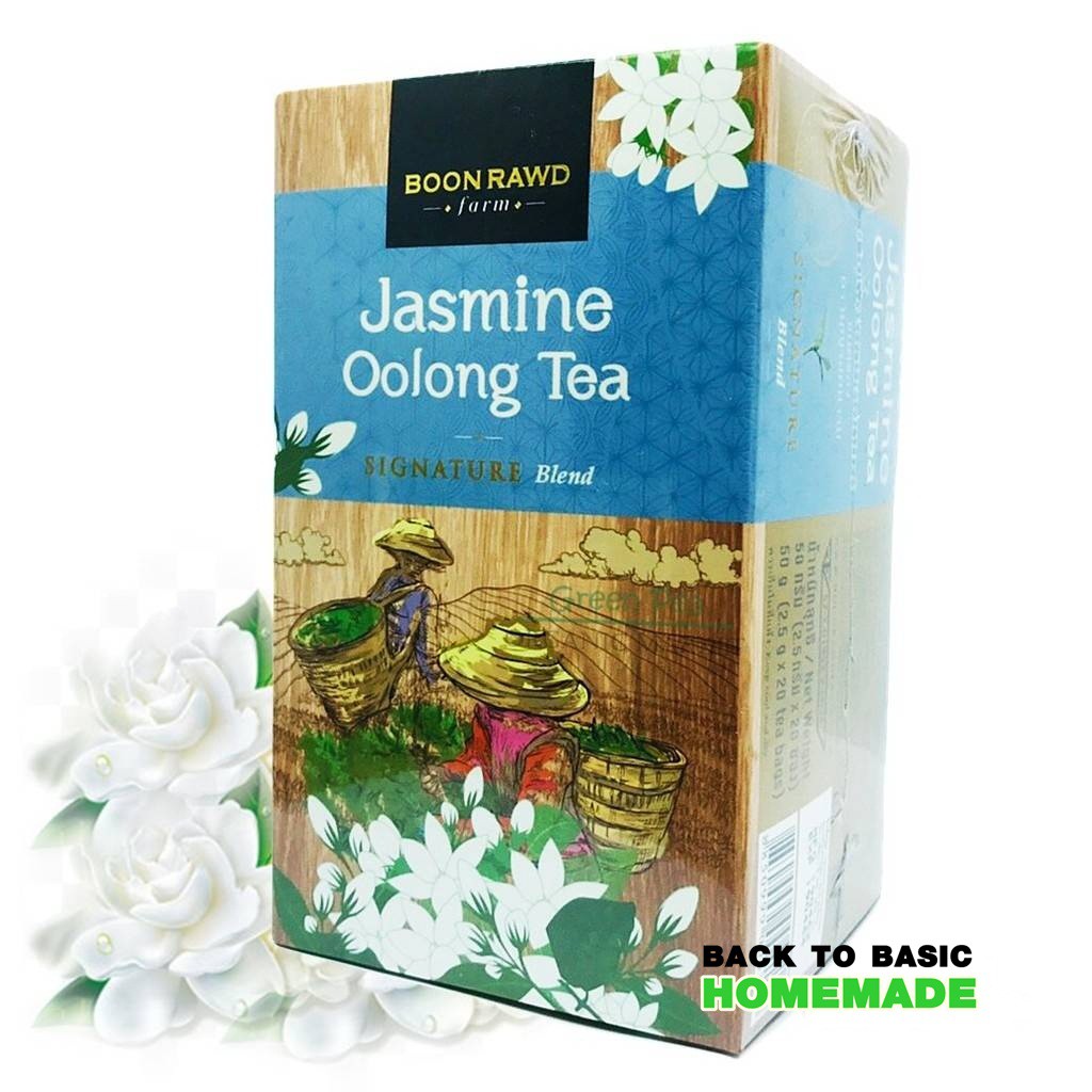 ชามะลิอู่หลง บุญรอดฟาร์ม Jasmine OOlong Tea 20 Tea bags Shopee Thailand
