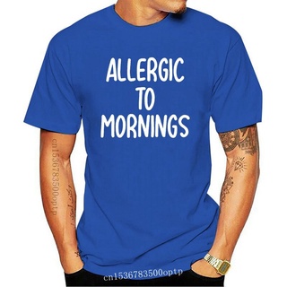 เสื้อยืด พิมพ์ลาย Allergic To Mornings สไตล์คลาสสิก ไม่ซ้ําใคร เหมาะกับของขวัญ สําหรับผู้ชาย 188144สามารถปรับแต่งได้