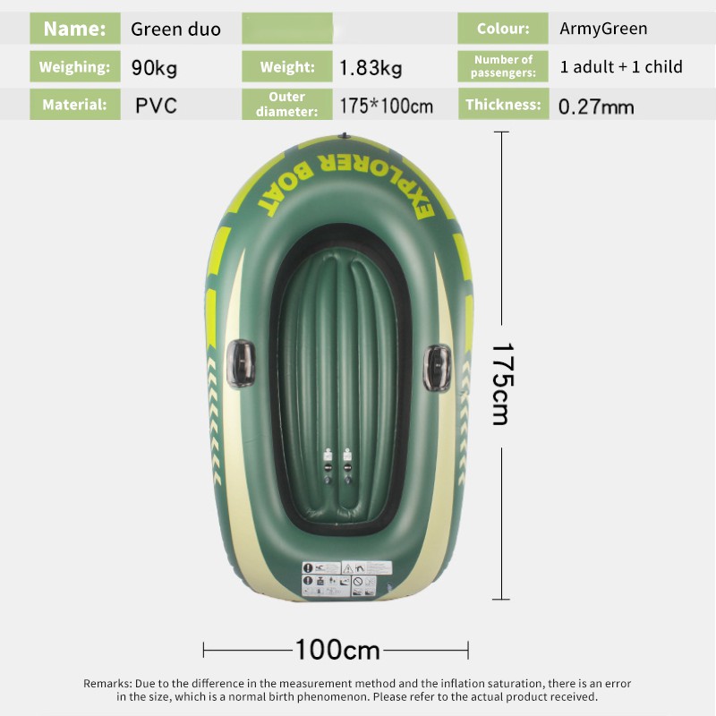 cacioo-เรือยาง-เรือยางเป่าลม-เรือตกป-สริมทน-ต่อการสึกหรอเรือคายัค-เรือยางหนา-2-ที่นั่ง-เขียว-ส่งฟรี