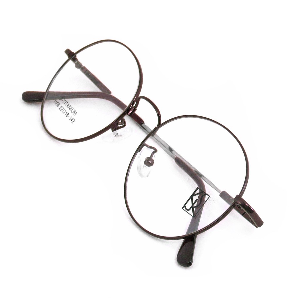 titanium-100-แว่นตา-รุ่น-1108-สีน้ำตาล-กรอบเต็ม-ขาข้อต่อ-วัสดุ-ไทเทเนียม-สำหรับตัดเลนส์-กรอบแว่นตา-eyeglasses