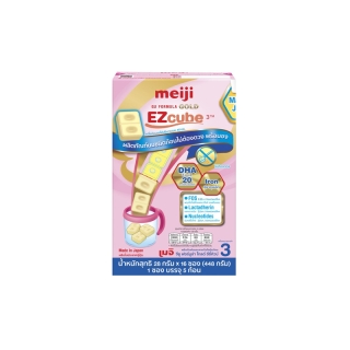 Meiji GU FORMULA GOLD EZcube 3 ผลิตภัณฑ์นมผงชนิดก้อน เมจิ จียู ฟอร์มูล่า โกลด์ อีซี่คิวบ์ 3 - 1 กล่อง 16 ซอง