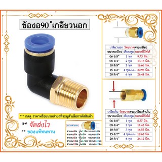 ภาพย่อรูปภาพสินค้าแรกของข้อต่อลม SPL ข้อต่องอ 90 องศา เกลียวนอก ‎Fitting