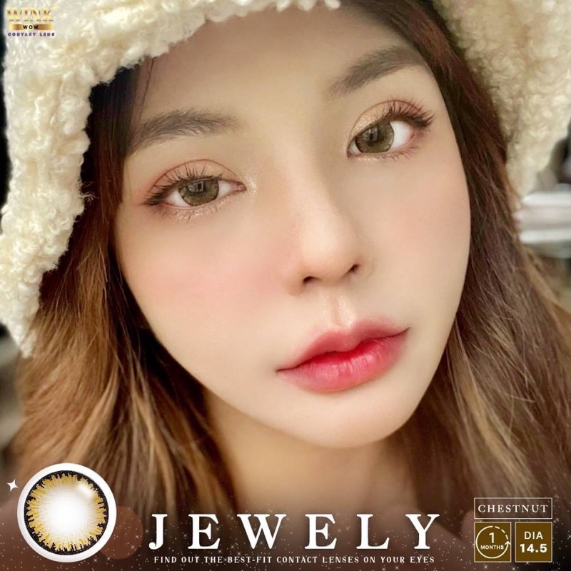 jewely-brown-chestnut-wink-lens-ขนาดโต-บิ๊กอาย-กรองแสง-uv-เลนส์แท้จดทะเบียนถูกต้อง-บิ๊กอาย-คอนแทคเลนส์bigeye