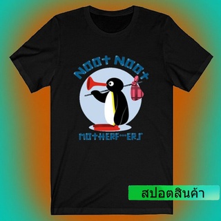 Tee เสื้อยืดแฟชั่น☊㍿เสื้อยืดลําลอง ผ้าฝ้าย 100% แขนสั้น พิมพ์ลายกราฟิก Pingu Noot Noot ใส่สบาย 2022