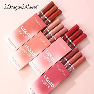 เช็ครีวิวสินค้าDragon Ranee ลิปสติกลิปกลอสเนื้อ Matte ติดนานกันน้ํา 15 มล . โทนชมพู