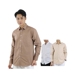 เสื้อเชิ้ตคอปก/แขนยาว (M,L,XL) Oxford Collection - เสื้อเชิ้ตผู้ชายสีพื้น