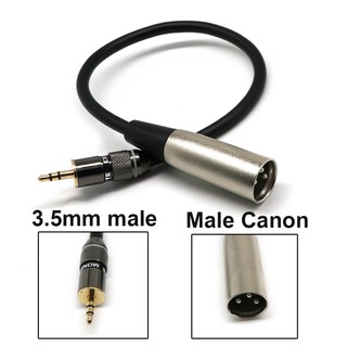 สายไมค์โครโฟน 0.3m XLR 3-Pin Male to 3.5mm Stereo Plug Microphone Mic Cable For Smartphone Recording Pc