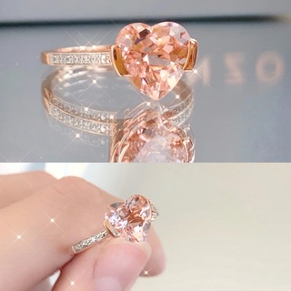 แหวนแฟชั่นสตรี, แหวนเพทายรูปหัวใจ, แหวนสไตล์เกาหลีที่สง่างามและปรับได้