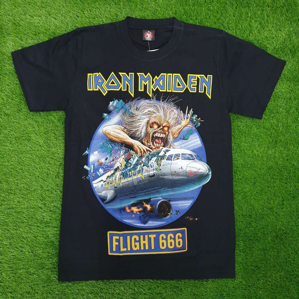 Iron Maiden Flight 666 Skull Rock Band เสื้อ Rockers เสื้อยืด Sil ...