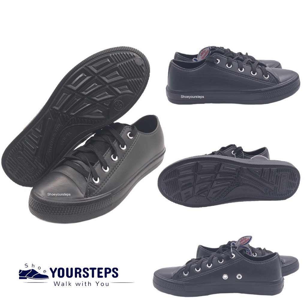 ภาพสินค้ารองเท้าผ้าใบยาง เนื้อEVA TK1601 กันน้ำ สีดำ/สีขาว จากร้าน shoeyoursteps บน Shopee ภาพที่ 5