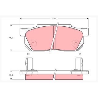 ผ้าดิสเบรคหน้า HONDA CITY TYPE Z 1997-2003 CIVIC เตารีด EF EC ED EE 1988-1992 PRELUDE 1983- GDB325 TRW