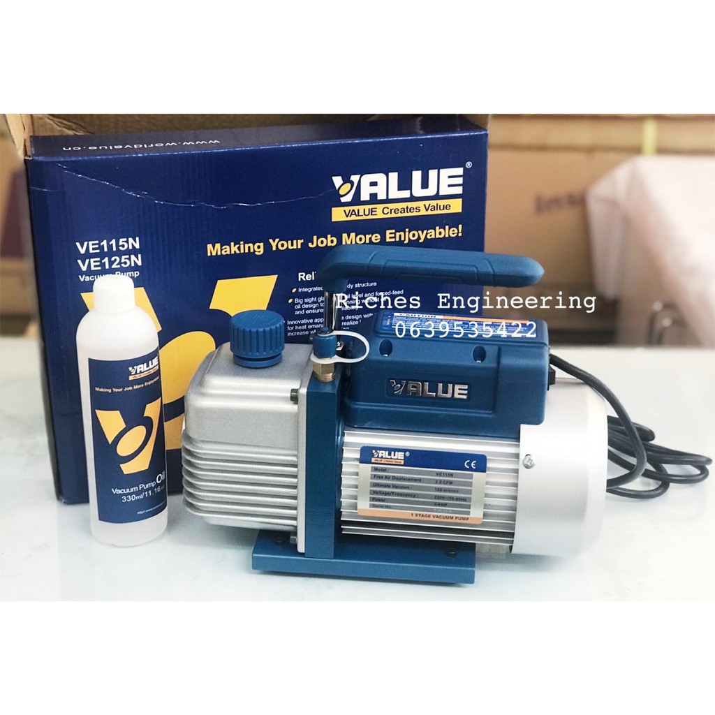 แวคคั่มปั๊ม (ปั๊มสูญญาญากาศแอร์) ยี่ห้อ VALUE รุ่น VE115N | Shopee Thailand