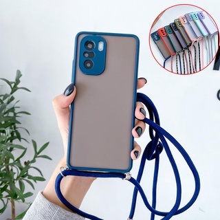 เคสโทรศัพท์มือถือ แบบโปร่งแสง ผิวด้าน กันกระแทก พร้อมสายคล้อง สําหรับ Xiaomi Poco M5S Poco M5S M4 Pro C40