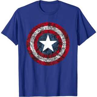 เสื้อยืด ผ้าฝ้าย พิมพ์ลายกราฟฟิค Captain America Avengers Shield Comic สําหรับผู้ชาย