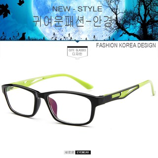 Fashion เกาหลี แฟชั่น แว่นตากรองแสงสีฟ้า รุ่น 2354 C-3 สีดำตัดเขียว ถนอมสายตา (กรองแสงคอม กรองแสงมือถือ)