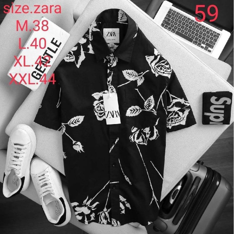 เสื้อเชิ้ตคอปกแขนสั้น-zara