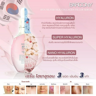 Barcony Hya Silver Silk Collagen Filler Serum ฟิลเลอร์ เติมเต็มหน้าฟู อิ่มฟู ดูเด็ก เกาหลี