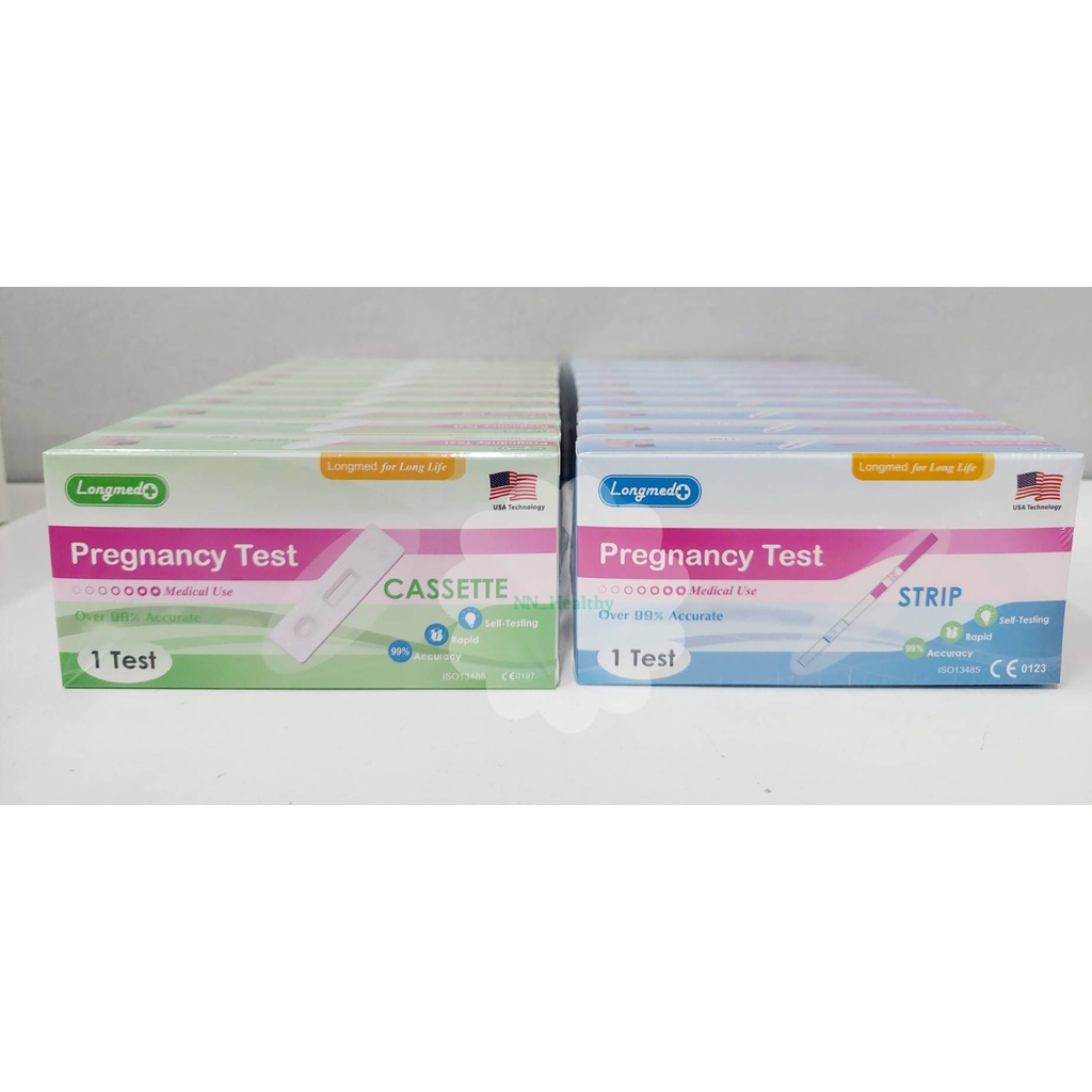 ชุดตรวจตั้งครรภ์-ที่ตรวจครรภ์-pregnancy-test-longmed-แม่นยำ-99-99-ที่ตรวจครรภ์แบบจุ่ม-แบบหยด-3กล่อง