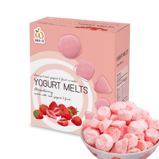 สินค้า [ใส่โค้ด TKRMQTZ8 ลด 10%] Wel-B​ Yogurt​ Melts​ Strawberry​ 25g. (โย​เกิร์ตกรอบ​ สตรอเบอร์รี่​ 25 กรัม) - ขนมเด็ก ขนมเพื