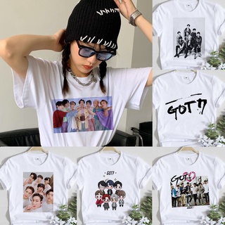 เสื้อเด็กหญิง Got7 เสื้อยืด คอกลม แขนสั้น สีขาว แฟชั่นฤดูร้อน สําหรับผู้หญิงเสื้อยืด