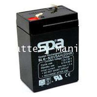 SLA Battery SL 6-5 SPA 6V 5AH แบตเตอรี่แห้ง ออกใบกำกับภาษีได้ batterymania