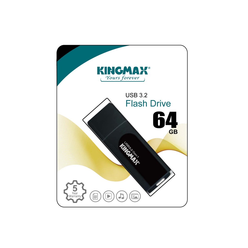 เกี่ยวกับ KINGMAX USB 3.2 Gen 1 Flash Drive ( PB-07 ) ความจุ 64 GB Black ( สีดำ )