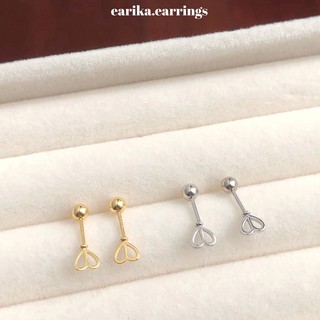 earika.earrings - heart key piercing จิวหูเงินแท้กุญแจหัวใจ (มีให้เลือกสองสี) (ราคาต่อชิ้น) เหมาะสำหรับคนแพ้ง่าย
