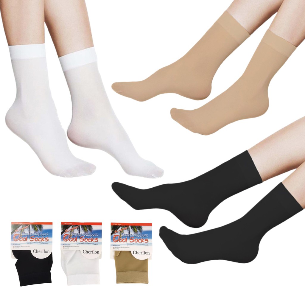 รูปภาพสินค้าแรกของCherilon เชอรีล่อน Cool Socks ถุงเท้าข้อสั้น ถุงเท้า กระชับเย็นสบาย ลดกลิ่นเท้า ไม่อับชื้น มี 6 สี NSB-SSAH