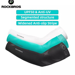Rockbros ปลอกแขน UPF50 กันลื่น ระบายอากาศ กัน UV สําหรับผู้ชาย ผู้หญิง เหมาะกับการวิ่ง ขี่จักรยาน