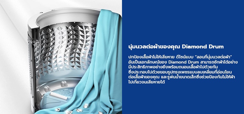 มุมมองเพิ่มเติมเกี่ยวกับ SAMSUNG เครื่องซักผ้าฝาบน Washing machine Top load ระบบ Digital Inverter ขนาด 13 กก. รุ่น WA13T5260BW/ST