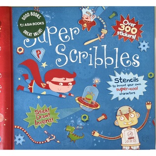 หนังสือภาษาอังกฤษเด็กมือสอง ปกแข็ง Super Scribbles Boys Doodle Book Spiral bound 9781445484655 หนังสือเด็กมือสอง