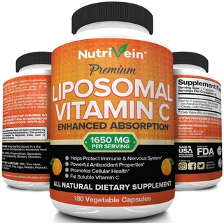 ภาพขนาดย่อของภาพหน้าปกสินค้าNutrivein Liposomal Vitamin C 1650mg - 180 Capsules จากร้าน skinfoodhouse บน Shopee ภาพที่ 5