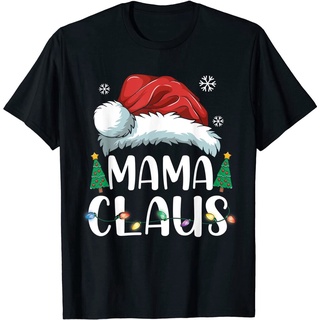 T-♣T-shirt เสื้อยืดพิมพ์ลาย Mama Claus Santa Christmas แฟชั่นสําหรับครอบครัว