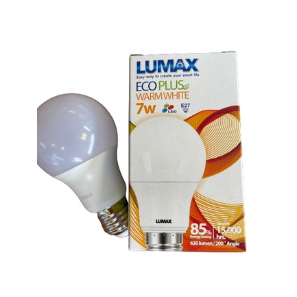 ภาพสินค้าLumax(ลูแม็กซ์) L&E LED Bulb A60 หลอดไฟบ้าน E27 7W แสงเหลือง วอร์มไวท์ / แสงขาว เดย์ไลท์ จากร้าน tstelectric บน Shopee ภาพที่ 5
