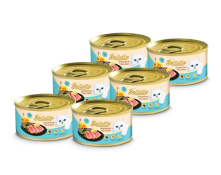 เบลลอตต้า (Bellotta) อาหารแมวชนิดเปียก รสทูน่าในน้ำเกรวี่ แบบกระป๋อง 85 g. (แพ็ค 6)
