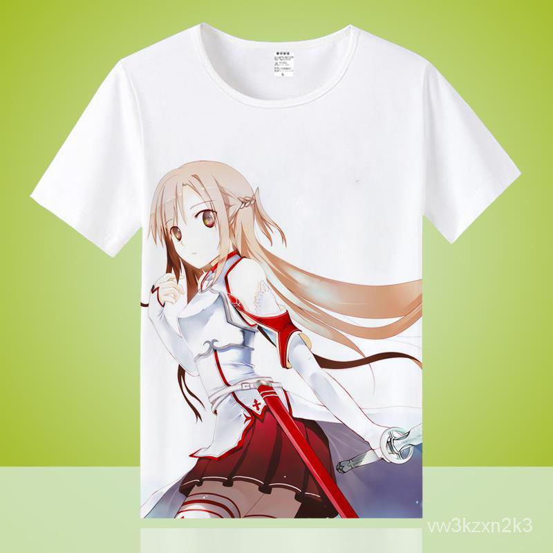 ภาพหน้าปกสินค้าSword Art Online Kirito/Kirigaya Kazuto Yuuki Asuna เสื้อยืด Summer men's and women's แขนสั้น จากร้าน vw3kzxn2k3 บน Shopee