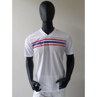 เสื้อกีฬา ยี่ห้อ REAL RAX003 สีขาว-ลายธงชาติไทย