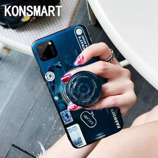 คสโทรศัพท์ Realme C11 Casing Silicone Cute Fashion Camera Stand Holder Back Cover Softcase เรียวมี C11