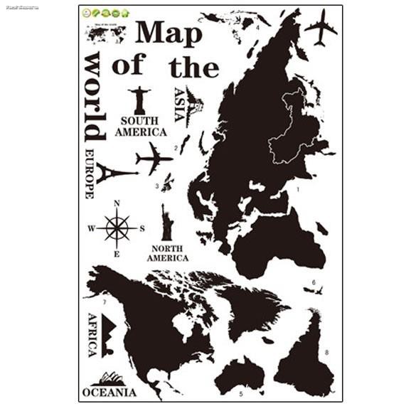 สติกเกอร์ติดผนัง-สติกเกอร์แผนที่โลก-pvc-สำหรับตกแต่ง-ueb2