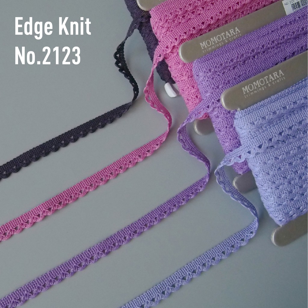 ภาพหน้าปกสินค้าMOMOTARA No. 2123 (ชุดที่ 1) เทปทอ Knit เทปทอแต่งริม Edge Knit ขนาด 1.2 CM ยาว 36 หลา เทป ริบบิ้น วัสดุตกแต่ง diy จากร้าน momotaratrimmings บน Shopee